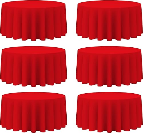 Miniatura 37 de BRILLMAX 4 paquetes de manteles redondos de 132 pulgadas color marfil - manteles circulares a granel de lino y poliéster lavables para mesa