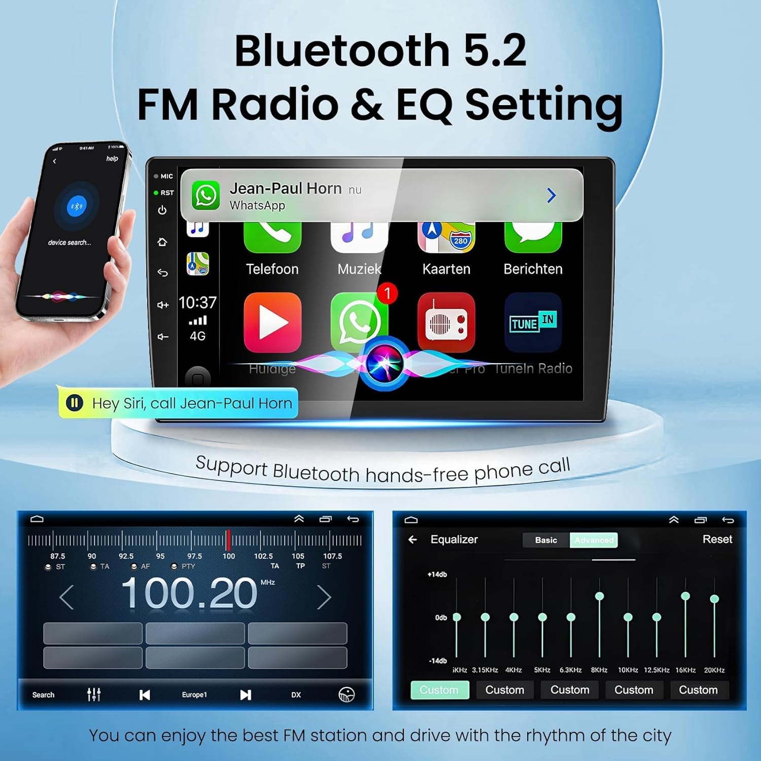 4GB RAM+64GB ROM Car Radio for Toyota Camry (2006-2011 with Manual A/C),10 Inch Camry Stereo Support Wireless Carplay&Android Auto, Bluetooth&Voice Control,FM Radio