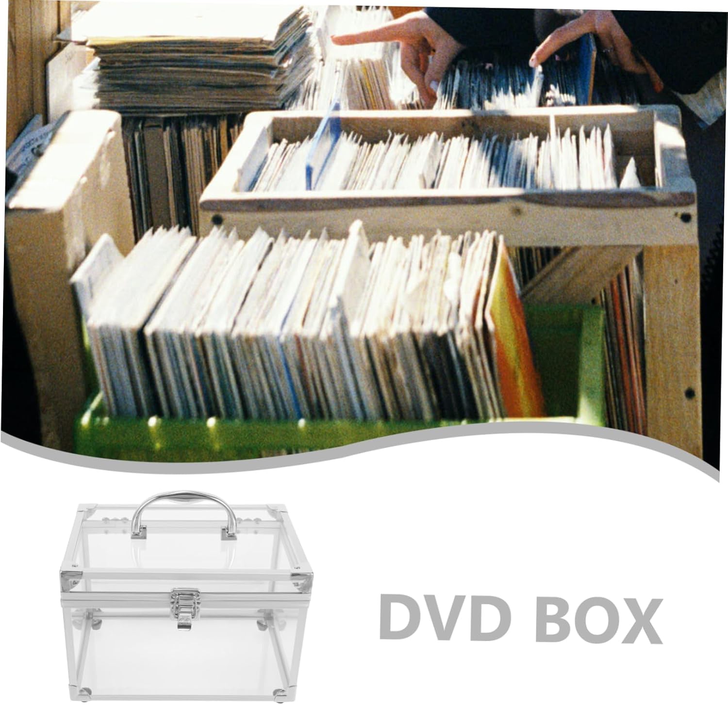 Happyyami Cd Storage Case Organizer Acrylic Cd Box DVD Carrying Case for Home Travel