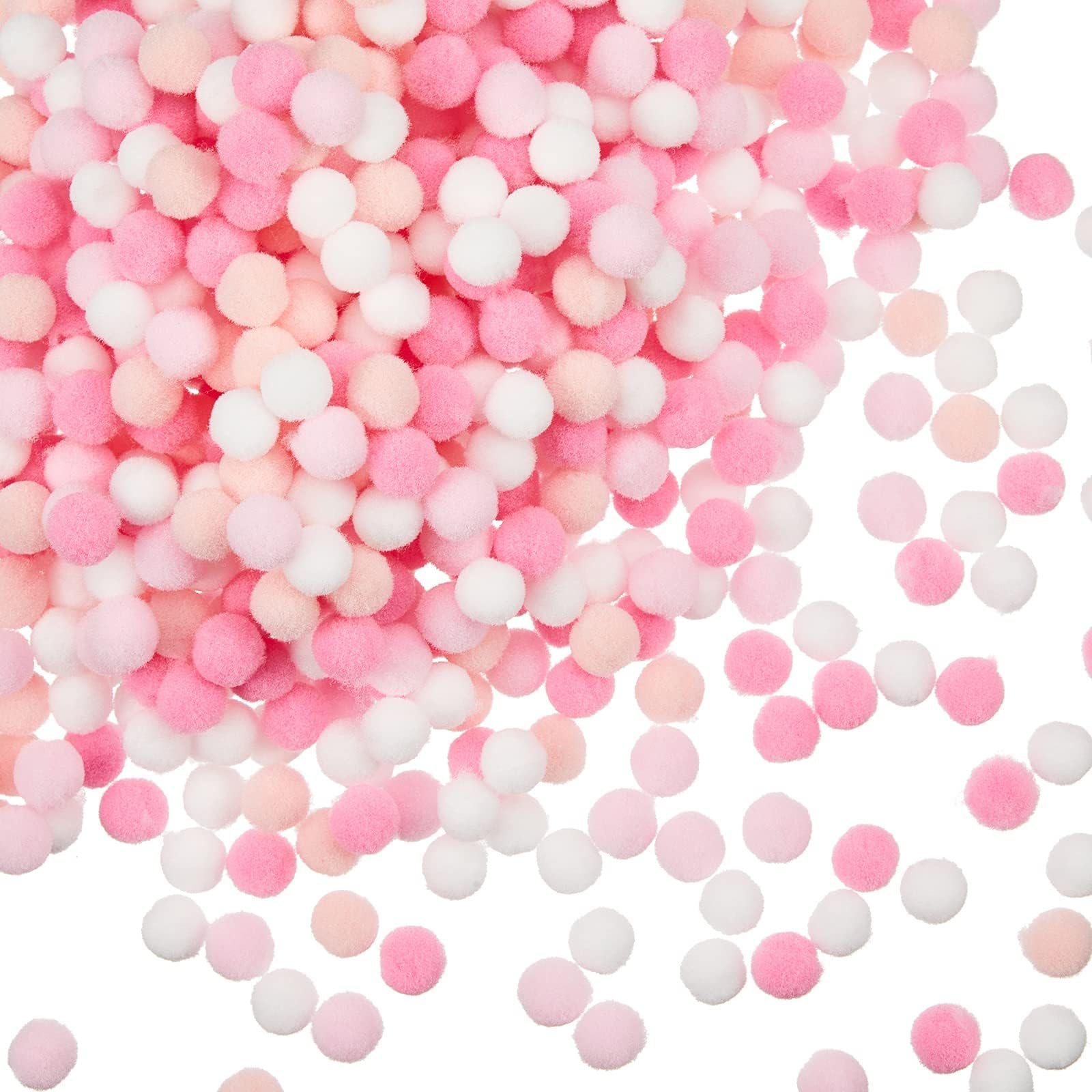 2000 Pcs Pink Pom Poms Balls Bulk 0.4 Inch Mini Colorful Felt Balls Small Fluffy Pompom Ball for DIY Crafts Art Projects Garlands Wedding Valentine Decorations