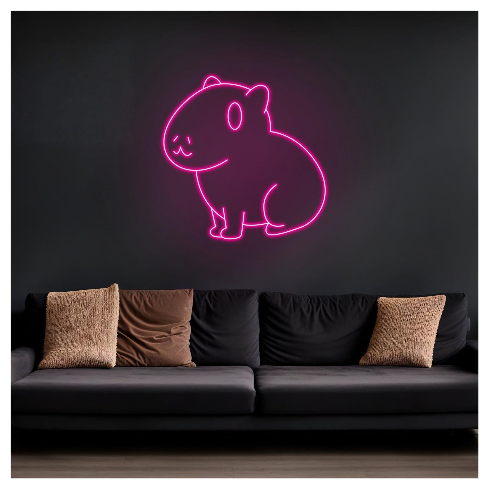RONGCH Hanging Art Neon Signs Capybara Animal Neon Sign, Suitable for Bedroom Home Wall Decor with Dimmable 35cm(A)
