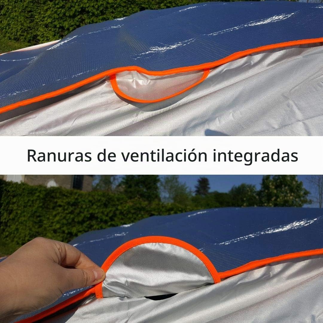 HBCOLLECTION Cubierta antigranizo para Coche, Funda antigranizo para Coche, Funda Repelente al Agua antigranizo para automóvil,gris,XL-5.30m