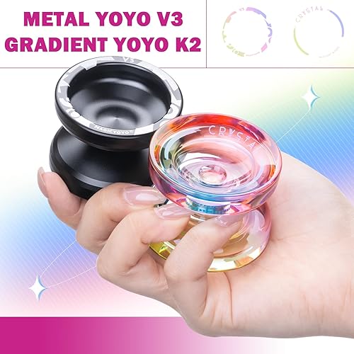 Miniatura 74 de MAGICYOYO Yoyos responsivos para niños principiantes, paquete de 2 Pro Yoyo, Yo Yo V3 de metal de doble función, yoyos de plástico K1 Plus con 12