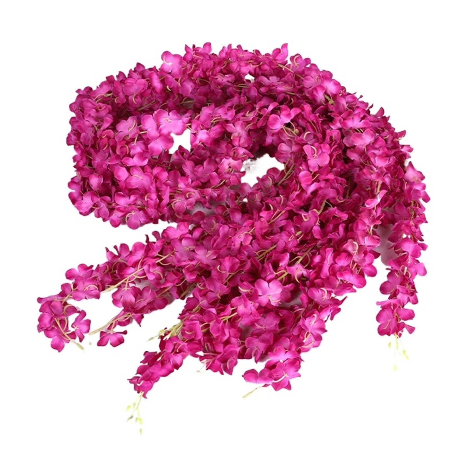 YUPLIODSX Artificial Flower Vine Simulated Cherry Blossom String Vine Ceiling Decoration Hanging Long Flower(Purple red,1pc)