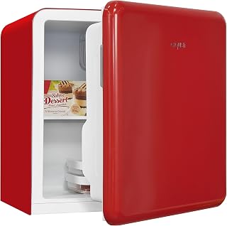 Exquisit Mini-Kühlschrank CKB45-0-031F Rot - 47L Retrokühlschrank Minibar
