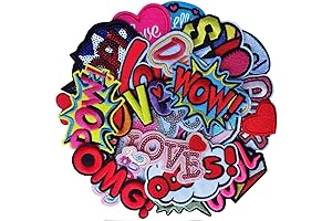 Assorted Word Sewing or Iron-on Patches for Personalized Clothing and Accessories