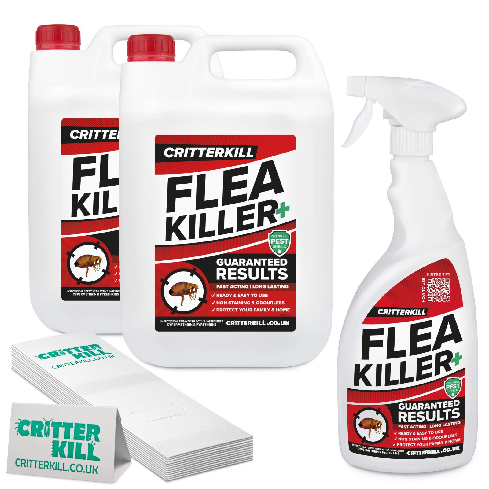 CritterKill Flea Blitz Professional Treatment for Bug Infestation - Flea Killer Spray & Sticky Insect Traps (Small)