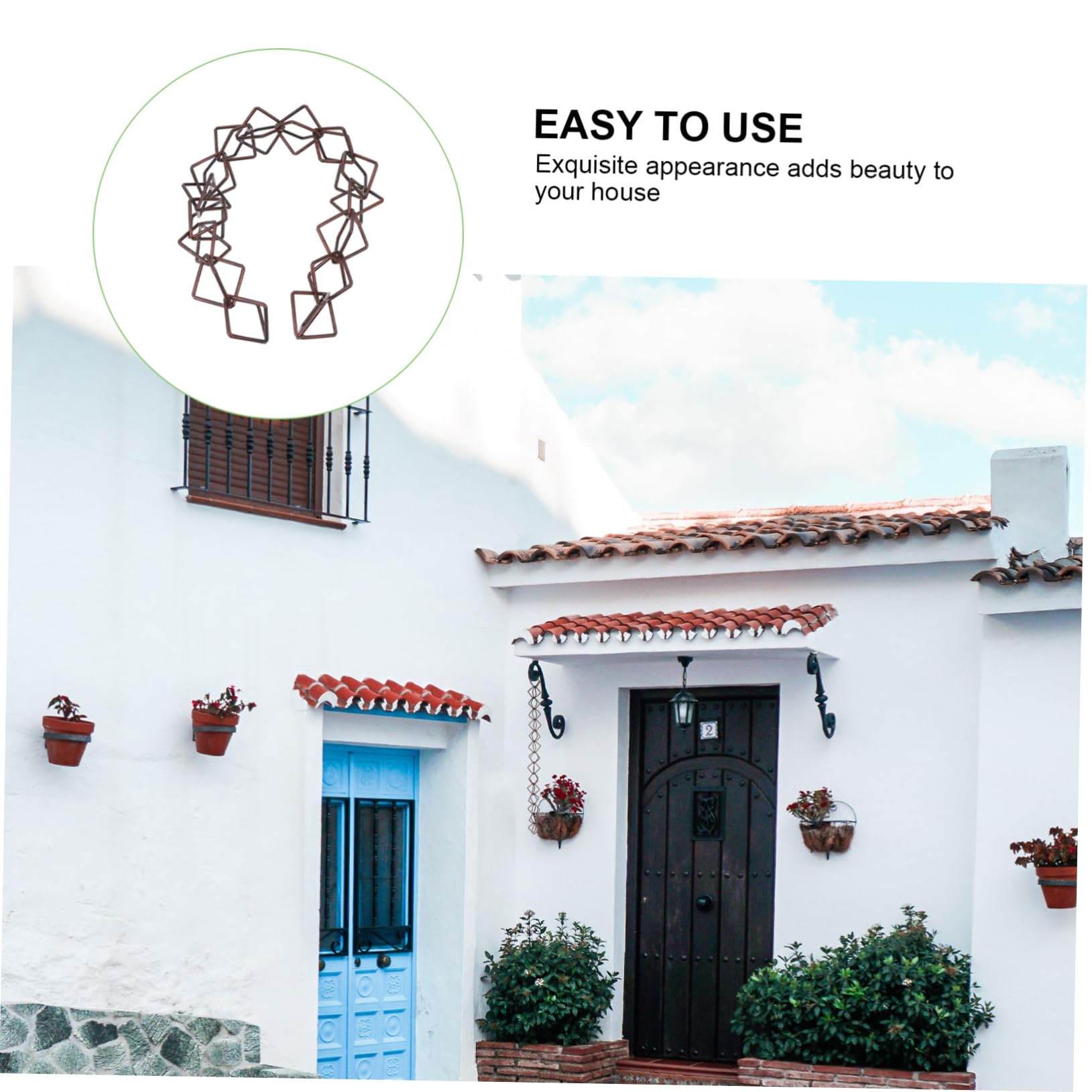 FUNOMOCYA Aluminum Alloy Rain Chain Decorative Gutter Downspout Chain for Home Unique Shape Quiet Sound Easy to Connect