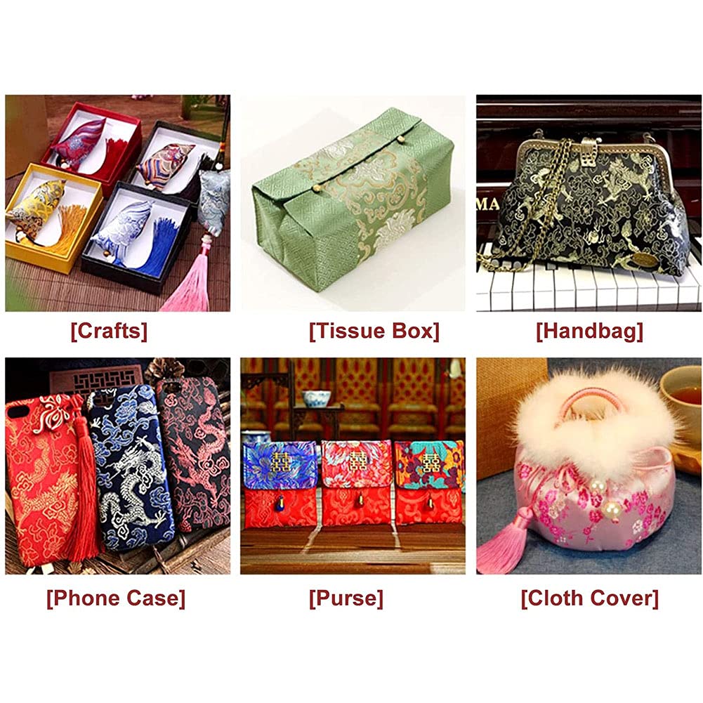 Brokatowa tkanina, Haftowana brokatowa tkanina adamaszkowa Jedwabna satyna do tapicerki kimono kostiumowego(Unique Colour)