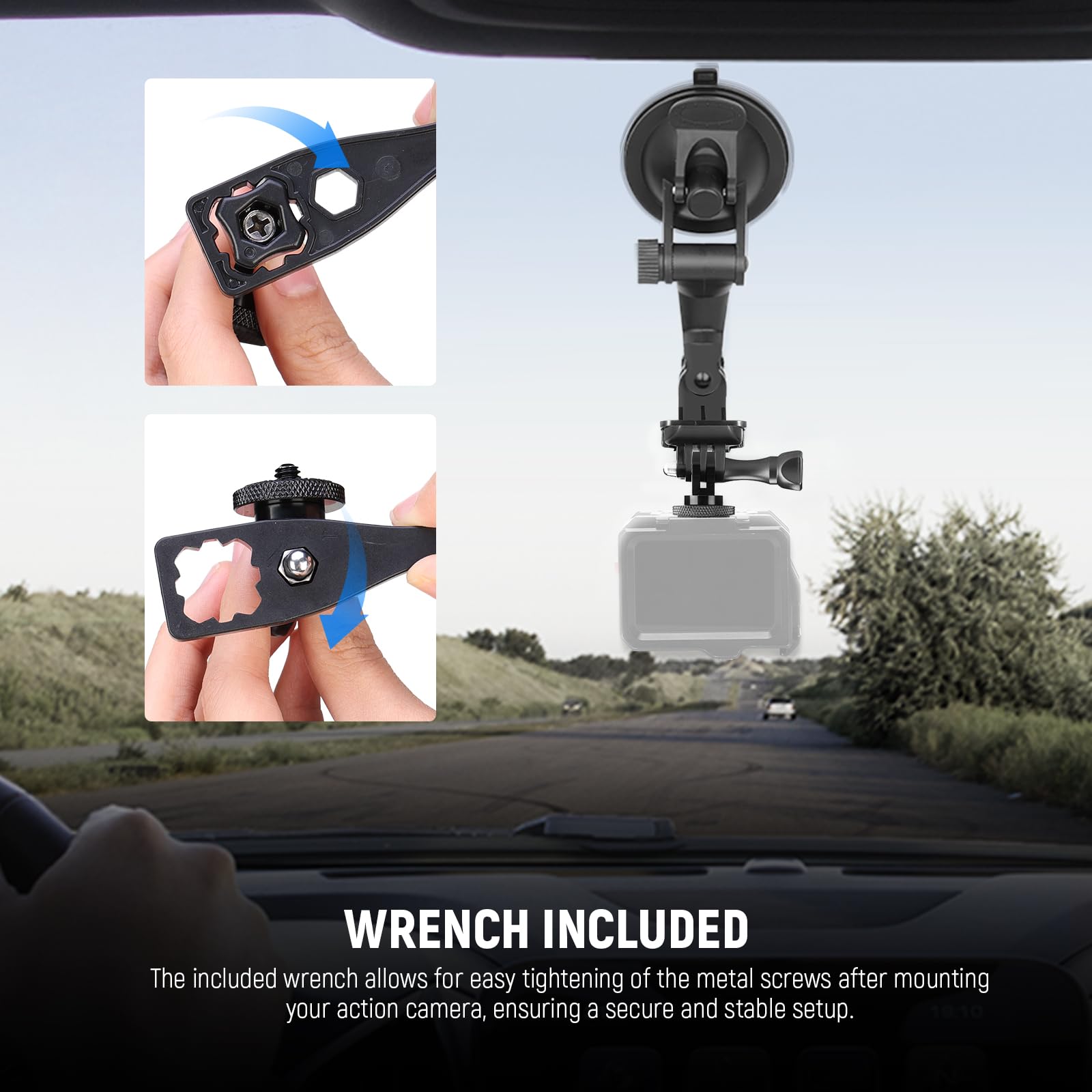 NEEWER Adapter do statywu Action Camera ze śrubą 1/4"-20, akcesoria ze stopu aluminium, kompatybilny z Insta360 X5 X4 X3 GoPro Hero 13 12 dji Osmo Action 5 Pro 4 3 AKASO APEMAN, GP-81