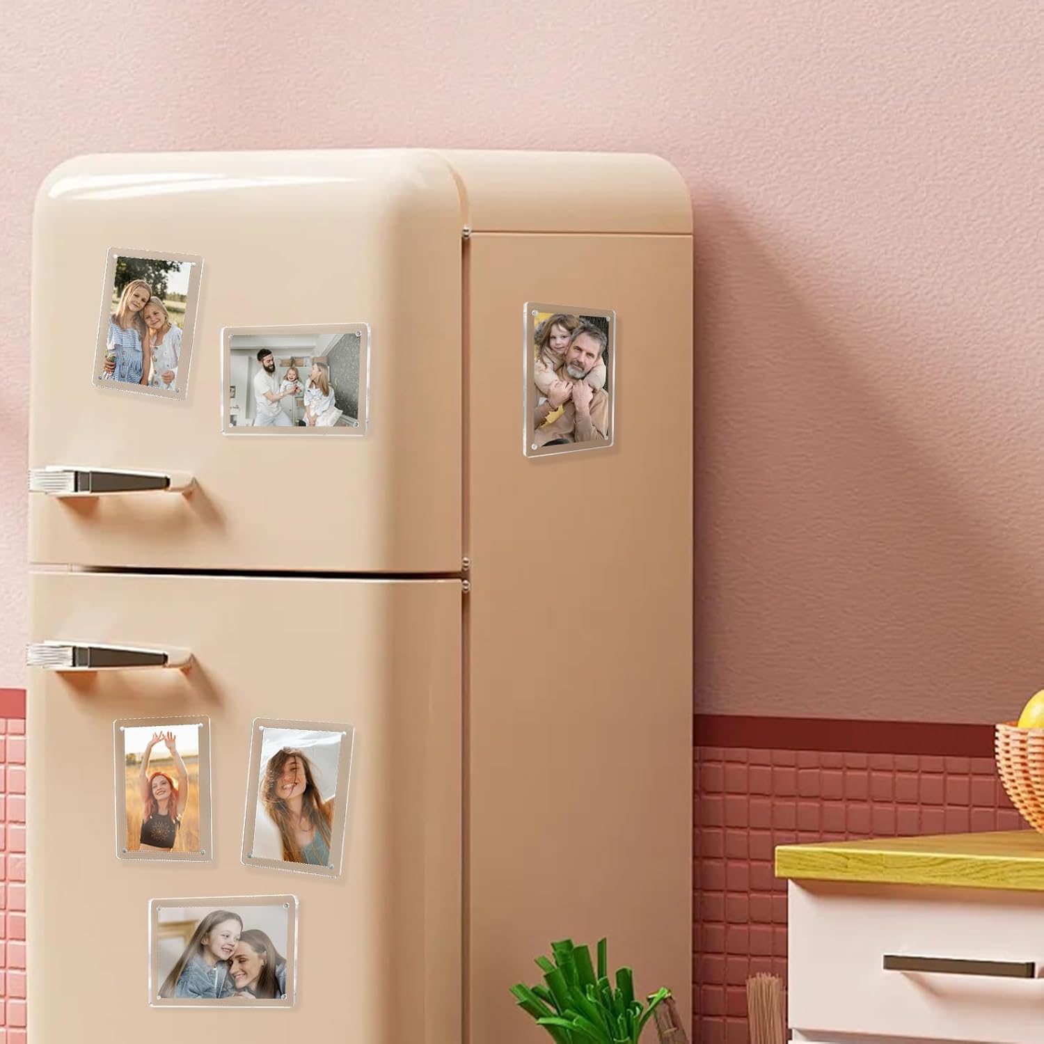 Acrylic Magnetic Picture Frames 4x6 Inch Set of 3, Tabletop and Refrigerator Display Vertical and Horizontal Clear Photo Frames with Detachable Stand for Gift Home Kitchen Decoration - Image 5