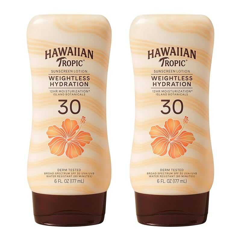 Protetor solar corporal Hawaiian Tropic Weightless Hydration SPF 30, Pacote com 2