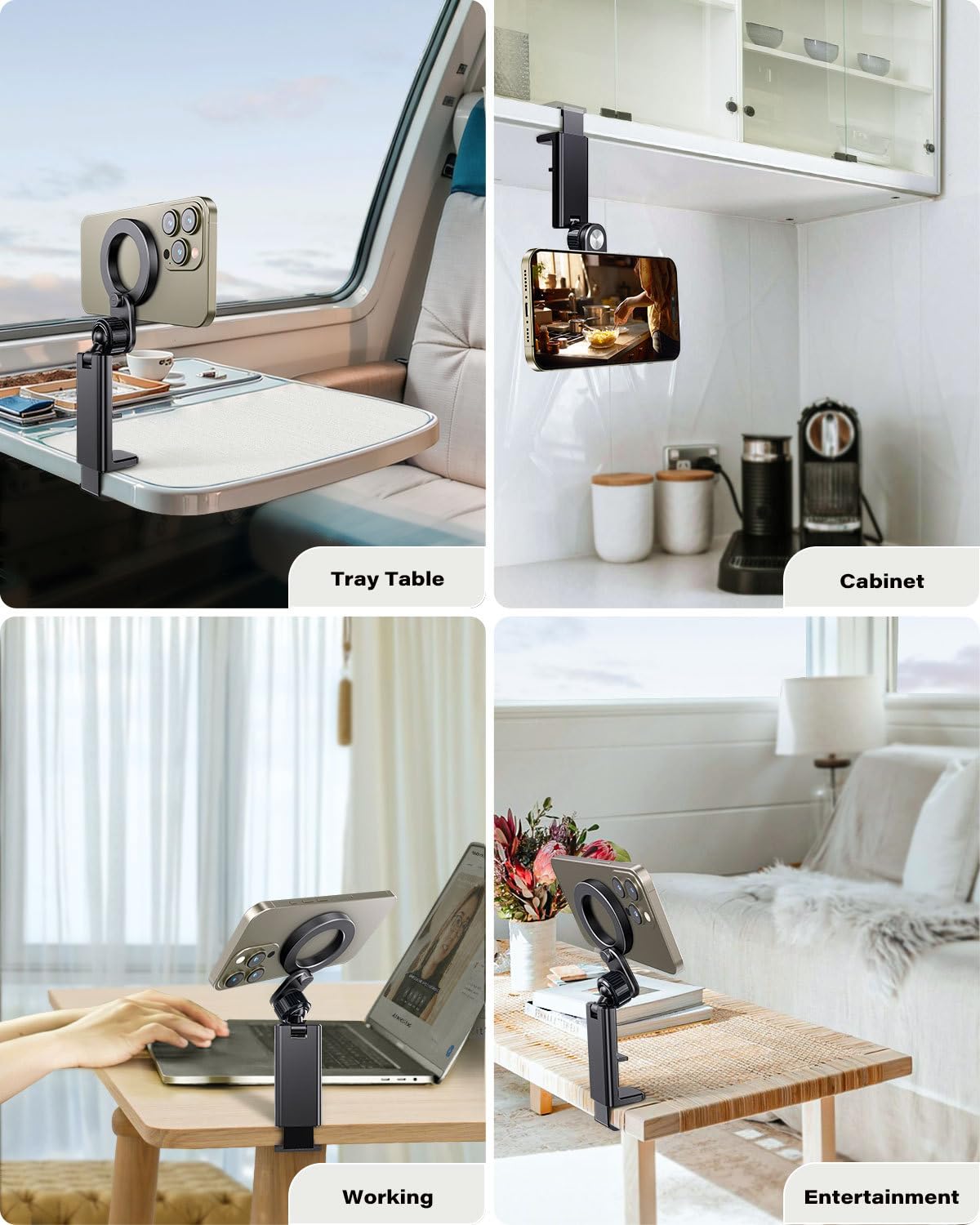 Soporte para teléfono de avión, esencial para viaje, soporte para teléfono de avión manos libres, accesorios de viaje en avión