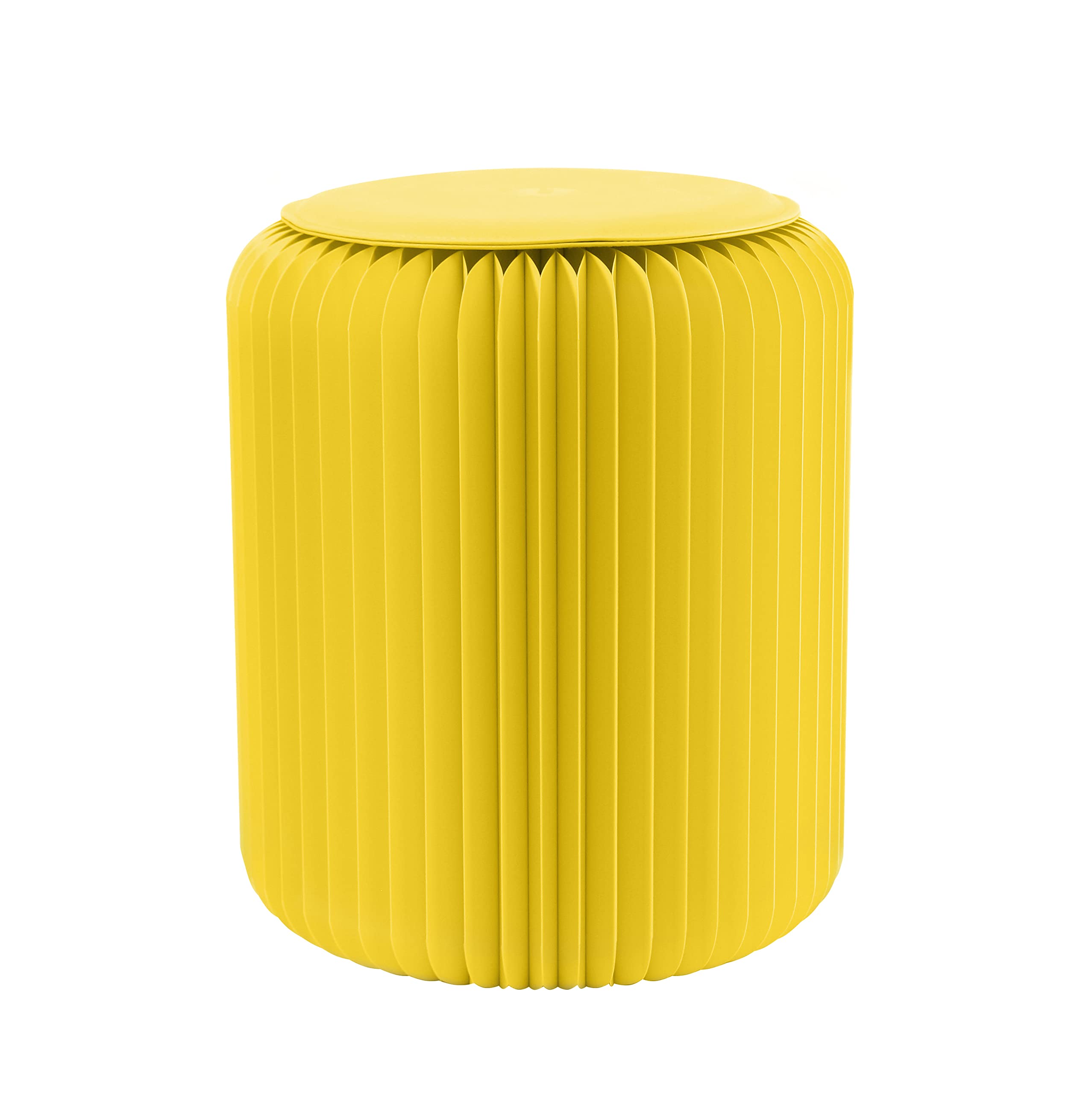 Tabouret Pliable Stooly en Carton Recyclable - Jaune Tournesol, Léger et Ultra-Résistant (42 cm)