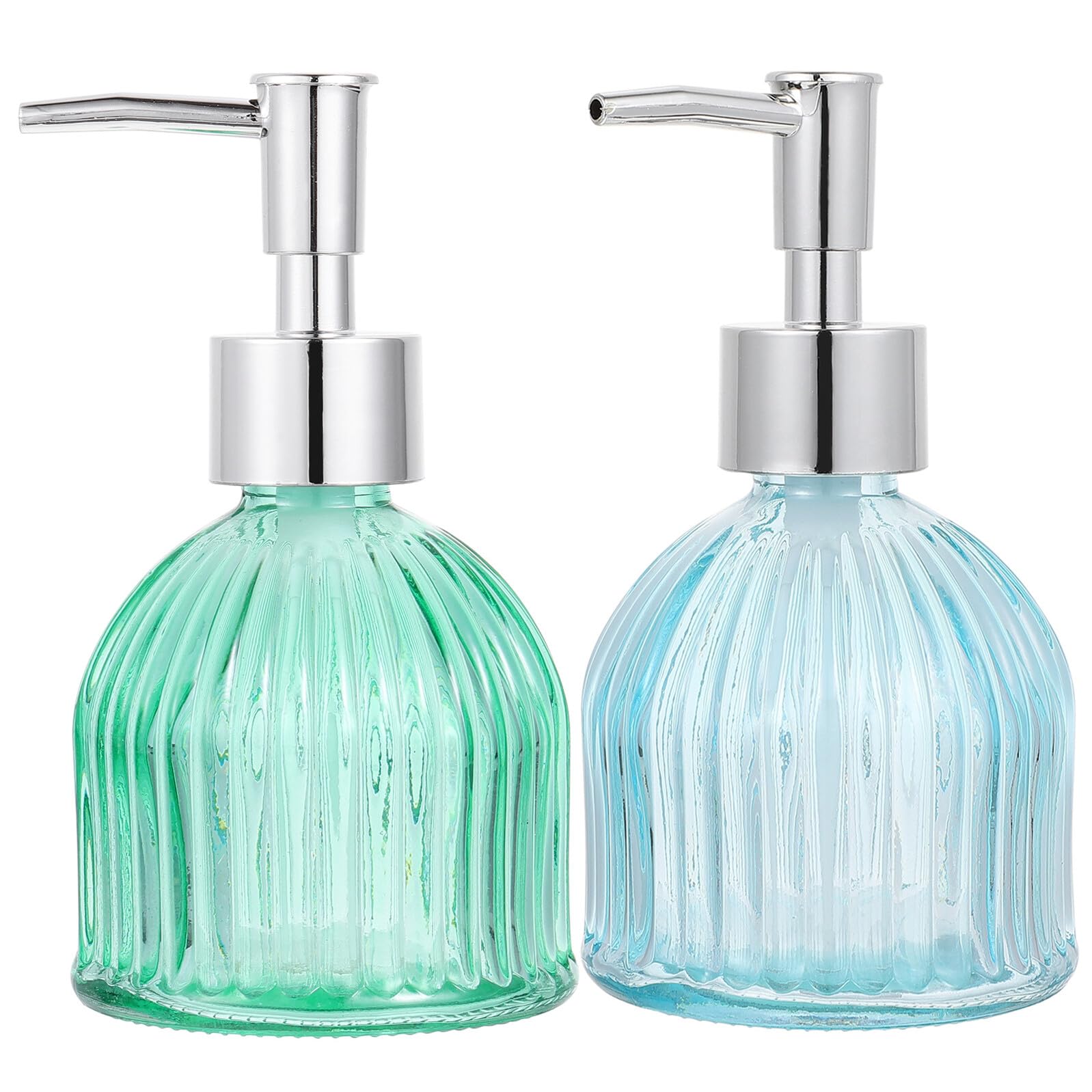 2 Stück Nachfüllbare Glas Seifenspender 200ml für Küche und Bad | Pumpe zum Leichten Dosieren, Transparentes Design, als Spenderflasche für Handwaschflüssigkeit