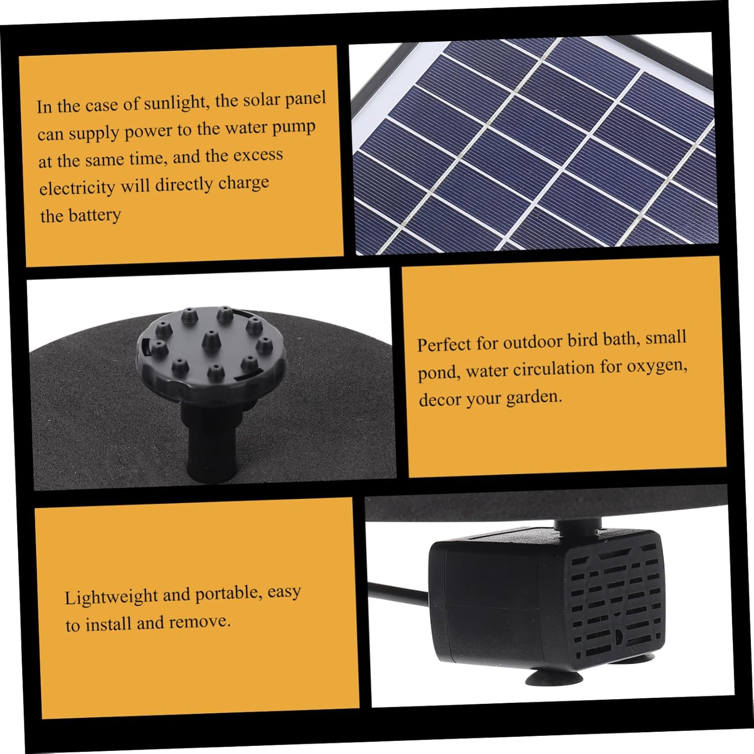 UPKOCH Solar-Powered Fountain Pump Floating Landscape Solar Water Fountain for Garden