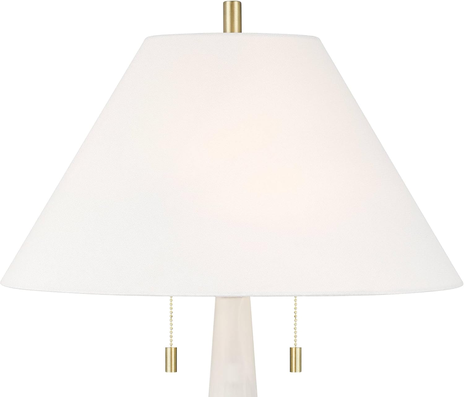 Possini Euro Design Possini Euro Regina 33" High White Glass 2-Light Table Lamp Set of 2