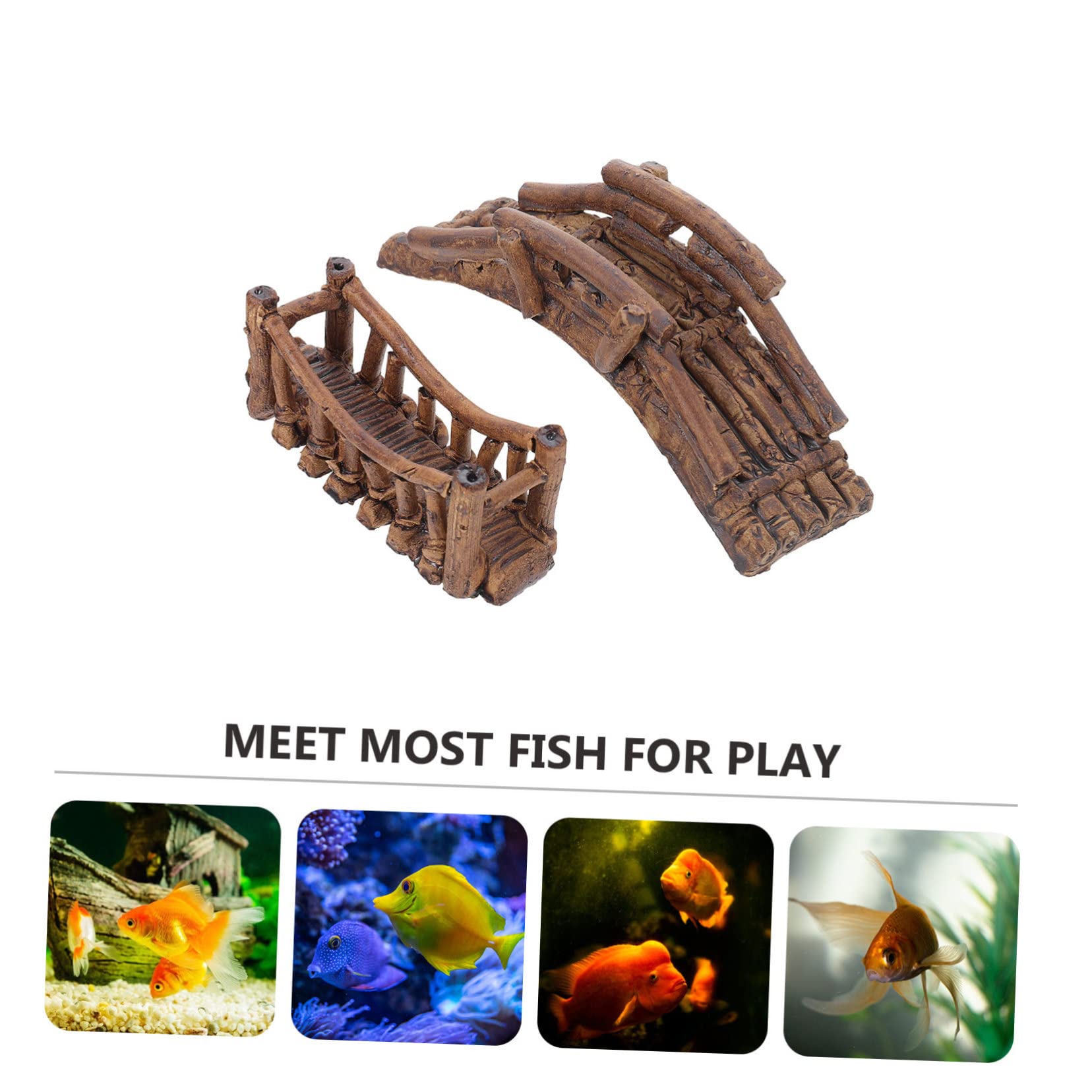 Sosoport 6stücke Aquarium Brücke Dekoration Fischverstecke Für Naturaquarien Langlebige Polyresin Landschaftselemente Brücke Hängebücke