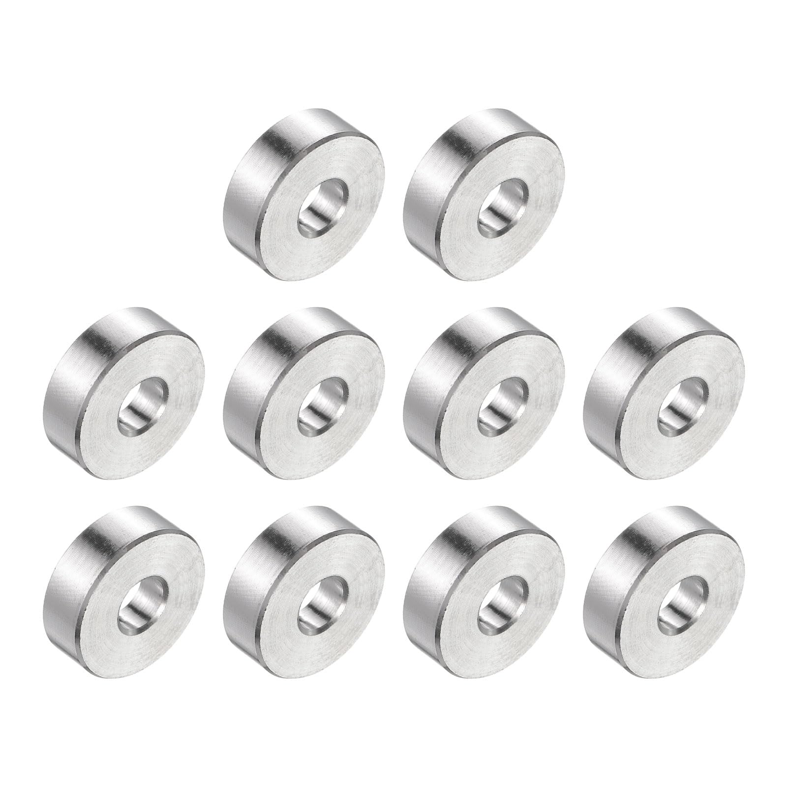 uxcell 10pcs Stainless Steel Spacer 1/4" Bore x 3/4" OD x 1/4" Length Screw Bushing Plain Finish Round Metal Spacer for M6 Screws Bolts and Rods