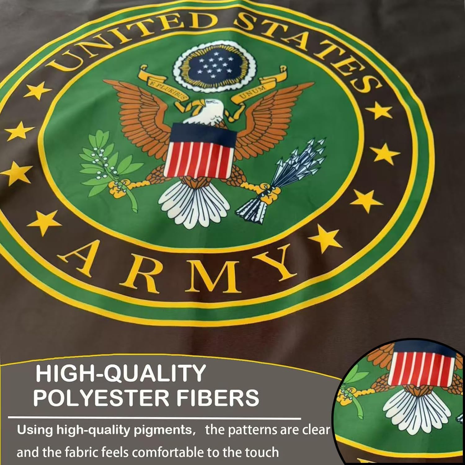 US Army Military Crest Emblem Flags 3x5 Outdoor Double Sided- Black Army Force Flags Heavy Duty 3 Ply Polyester for Outside Outdoor