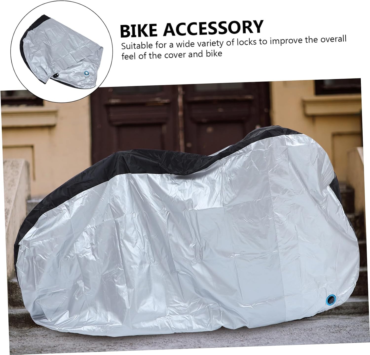 Polyester Bike Cover with Lock Dustproof Protective Bicycle Case for Outdoor Use Compact and Convenient Cycle Cover for Medium Bikes