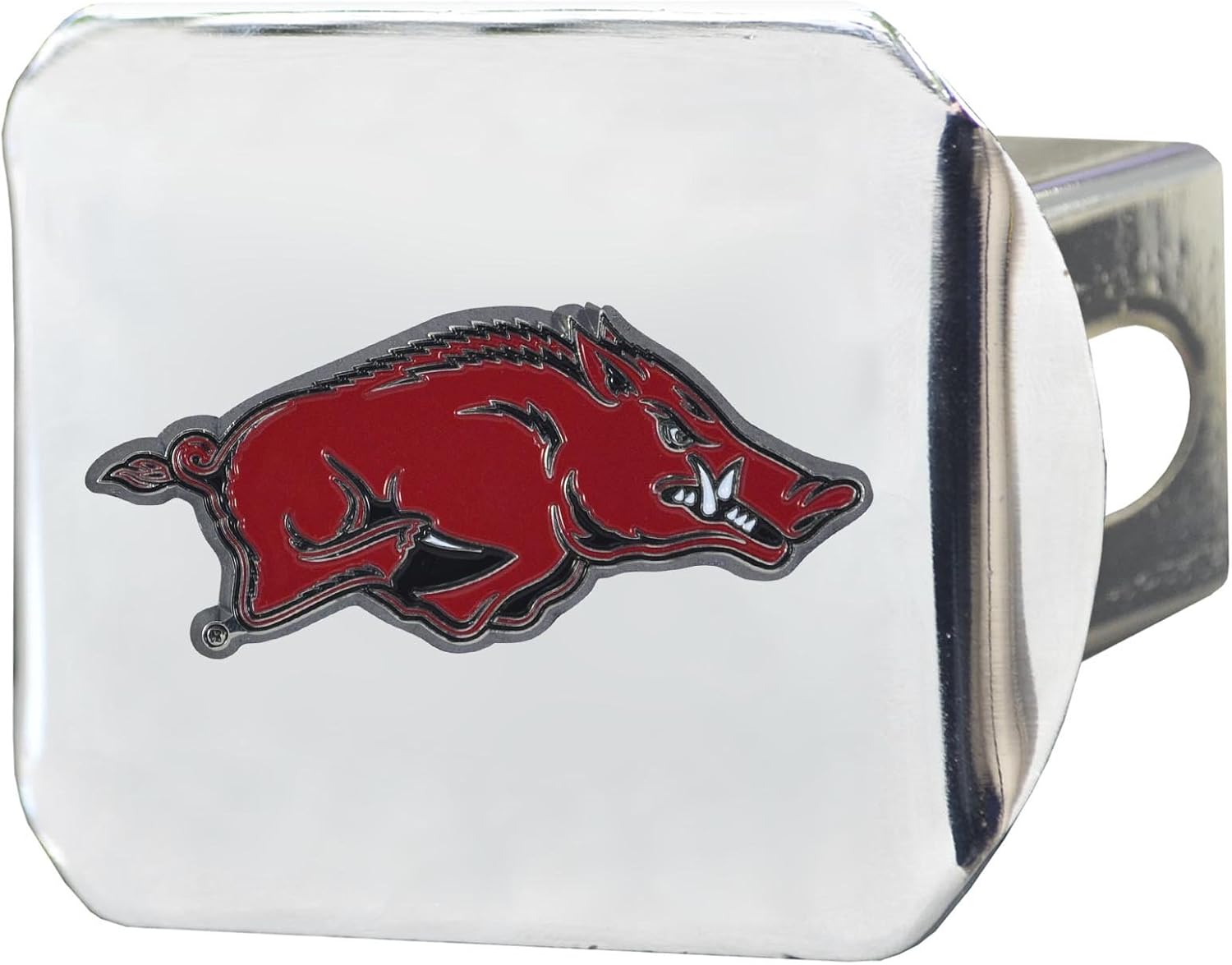 FANMATS 22670 Arkansas Razorbacks Chrome Hitch Cover - 3D Color Emblem