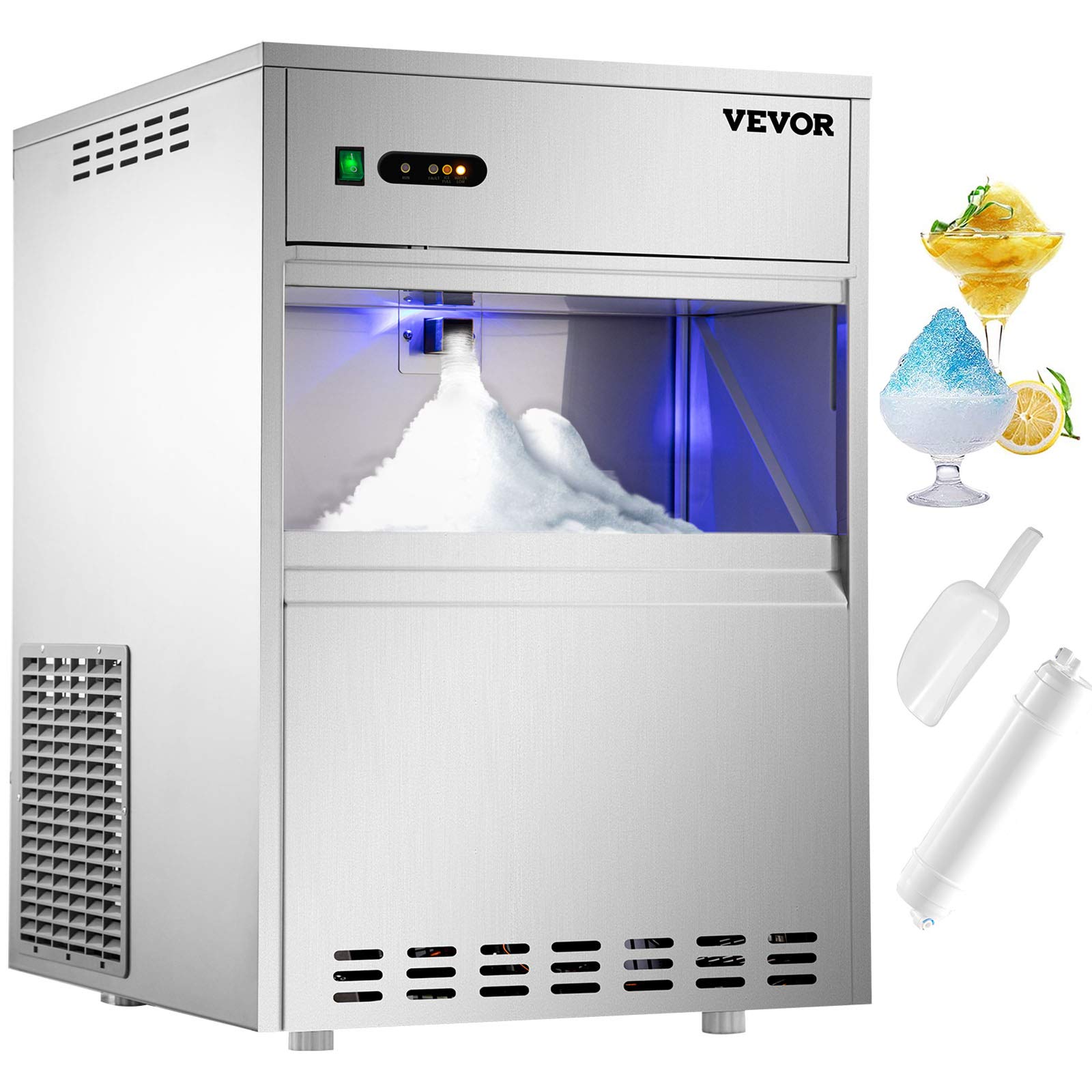 Buy VEVOR 110V Commercial Snowflake Ice Maker 88LBS/24H, ETL Approved
