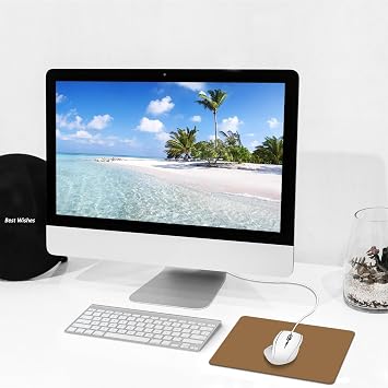Mouse Pad, Square Mousepad, Personalized Premium-Textured, Non-Slip Rubber Base Mouse Mat, Waterproof Gaming Mouse Pad for Wireless Mouse, Computers, Laptop, Office, Home (Brown)