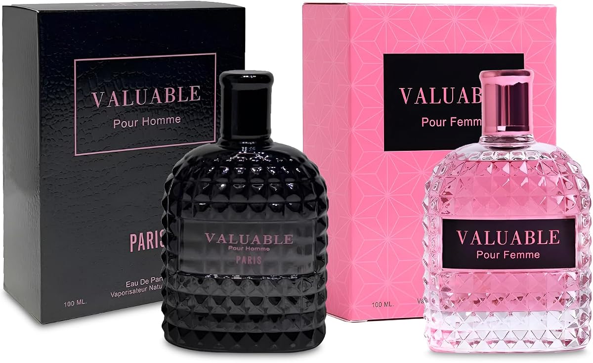 AFLUXE Valuable Couple Set Perfume for Women/Men Eau De Parfum - Amber Floral Jasmine, Bourbon Vanilla & Woods Oriental-Floral Women/Men Cologne with a Modern Twist Elegant 100ml Bottle for Best Gift