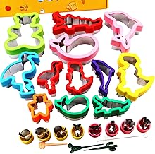 Cookie Cutters Bundle Pack 24pcs Cookie Cutter Set Sandwich Cutter Bread Cutters Mini Vegetable Cutter for Kids Animal Food Cutter Mold with Fruit Picks for Lunch Bento Box