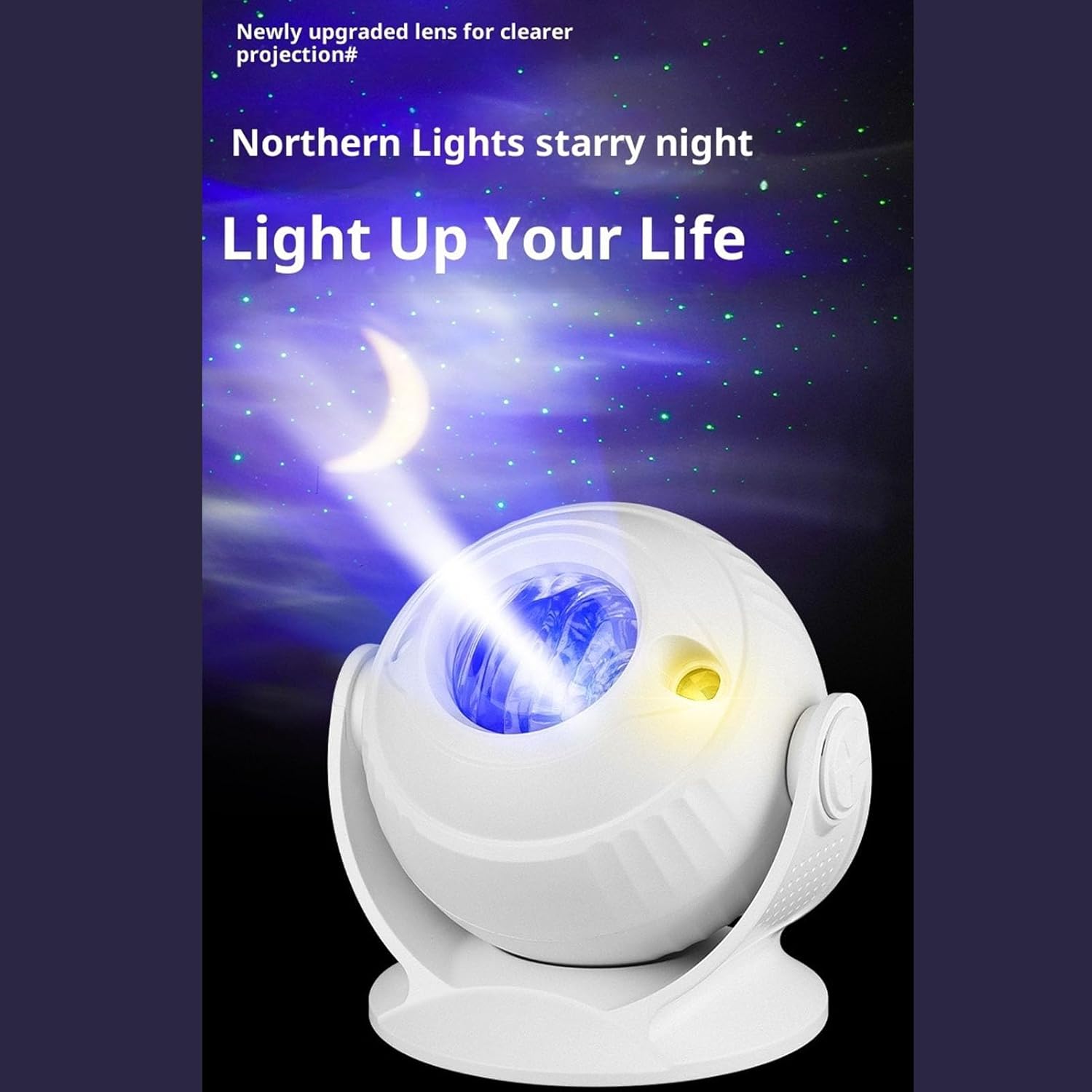 Drfeify Galaxy Light Projector, 15 x 13cm Multi Functional Rechargeable Adjustable Ambience Light with Hook for Home Camping