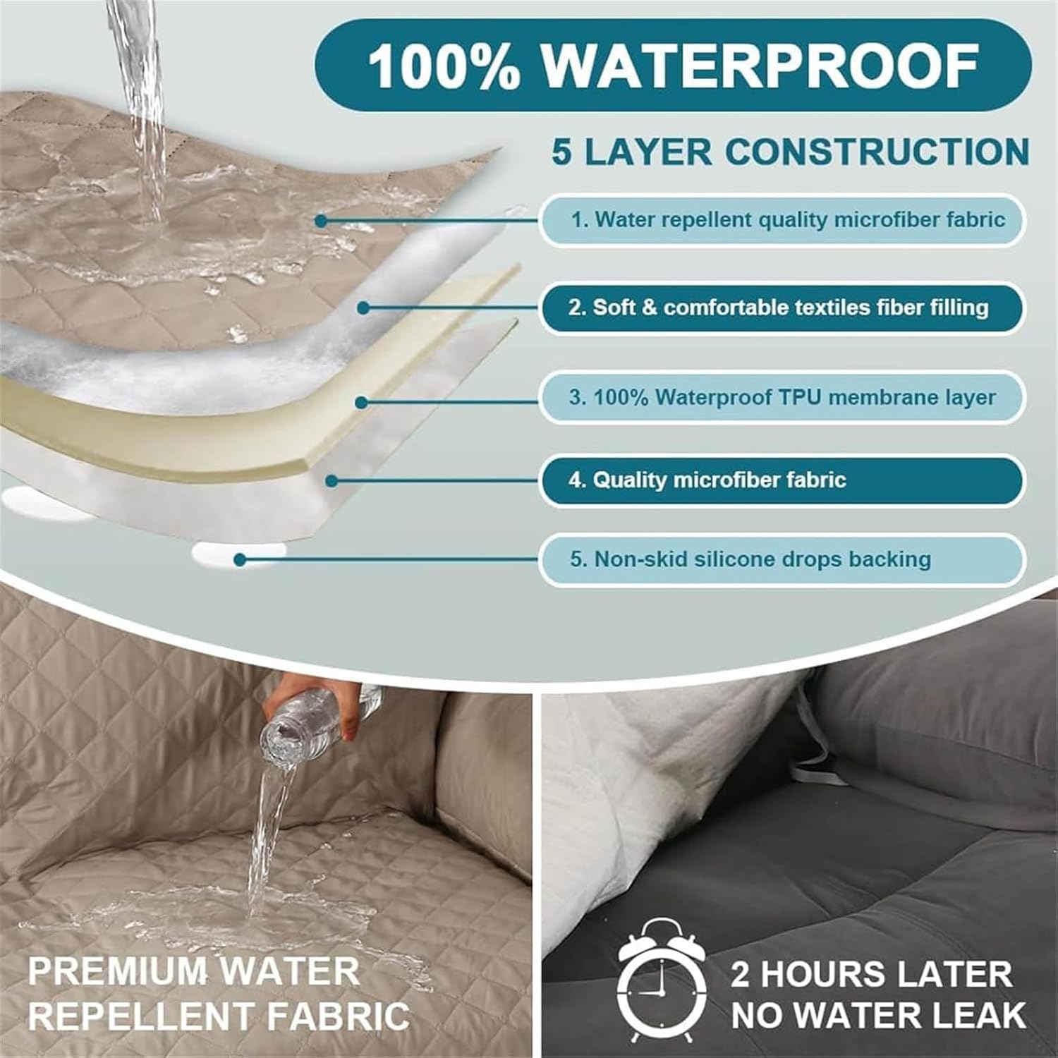 N/A 1 Seater Reclining Chair Cover, Quilted Recliner Sofa Covers Recliner Cover, Armchair Slipcover Protector for Pets Leather Sofa Couch,C,27~29in