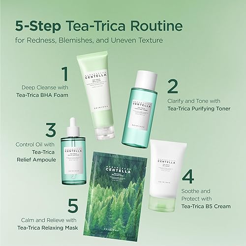 Miniatura 7 de SKIN1004 Tea-Trica BHA Foam 4.22 fl.oz, 125ml, removedor de maquillaje, limpiador facial coreano con Centella Asiática y árbol de té, limpiador