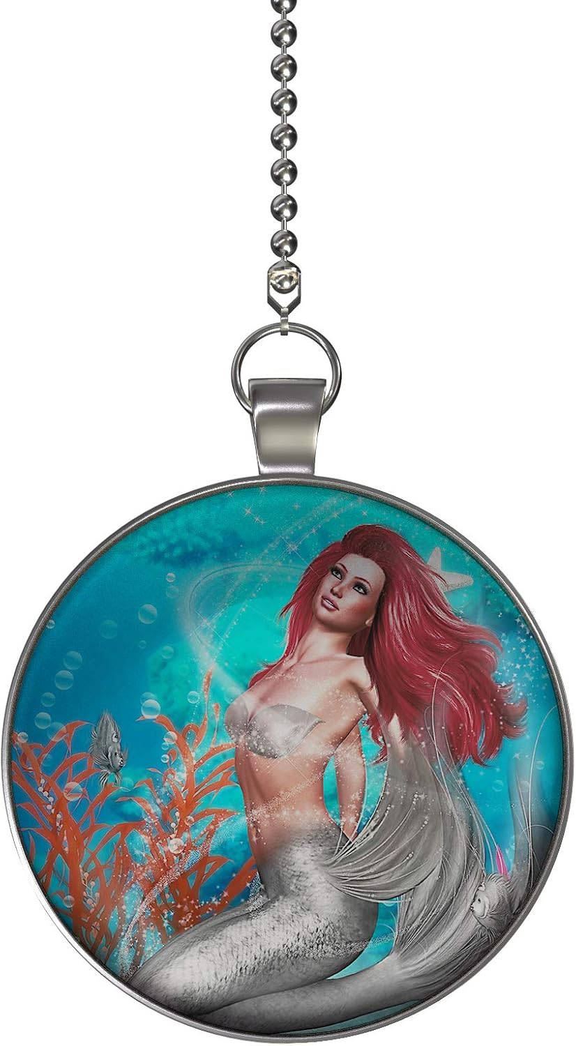 Magic Mermaid Ceiling Fan/Light Pull Pendant with Chain