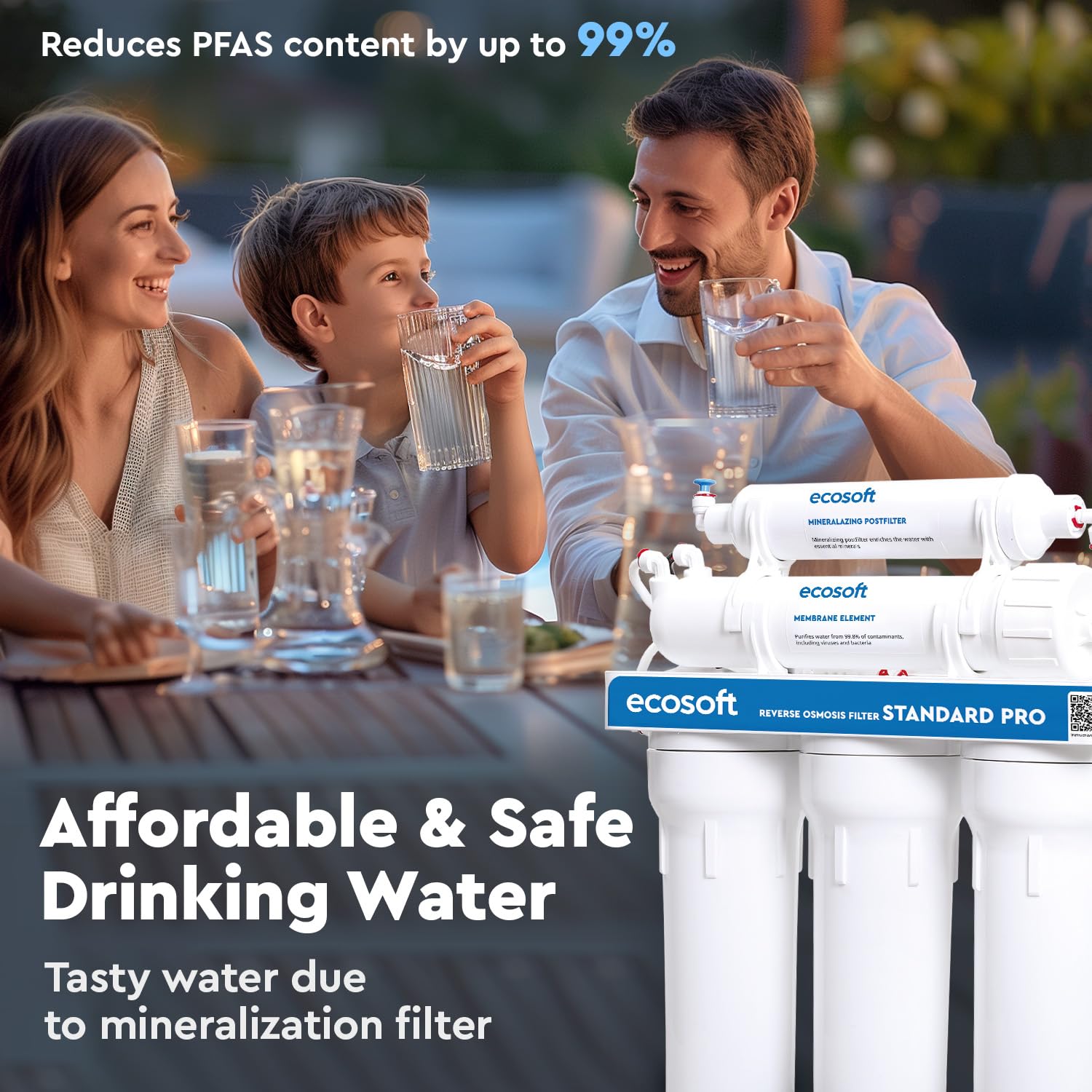 Ecosoft Standard PRO filtr odwróconej osmozy, z pompą i metalową kratką, dodatkowa ochrona systemu