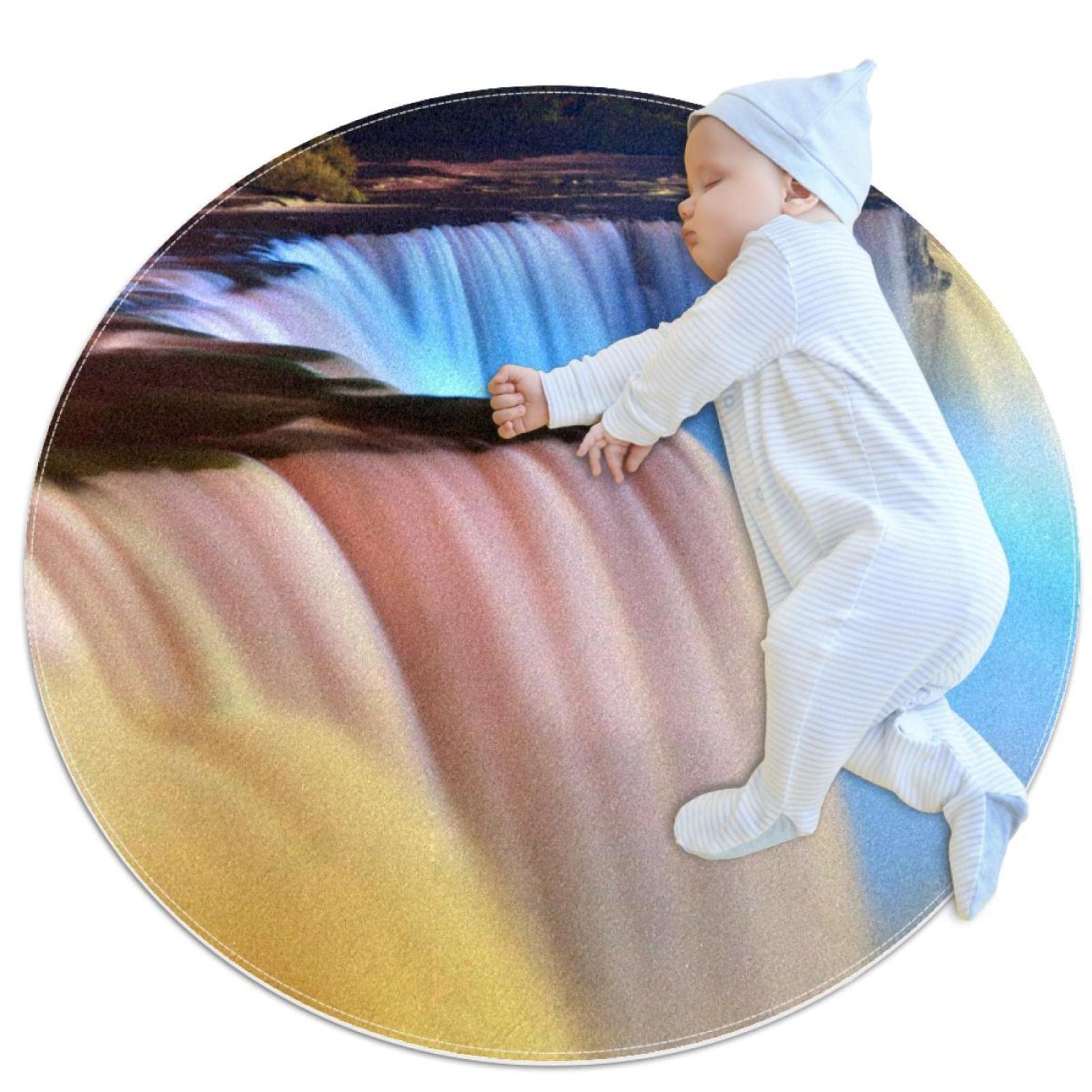 Tapis Rond JDEZ Chute d'eau pour créer un coin lecture cosy au salon
