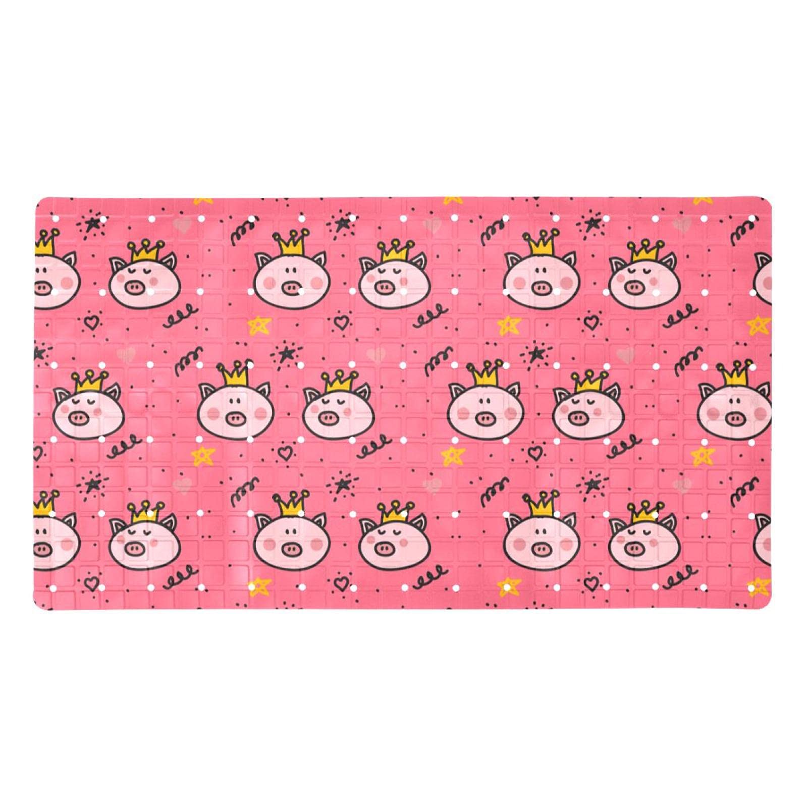 Tapis de bain antidérapant cochon et couronne protège votre bébé des glissades