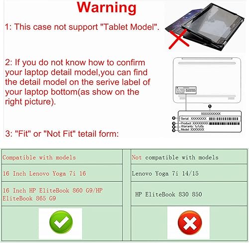 Miniatura 3 de Alapmk Funda protectora para Lenovo Yoga 7i 16Yoga 7 16Yoga 7i 16 Gen 8 y HP EliteBook 860 G9 G10HP EliteBook 865 G9 G10HP ZBook Firefly 16 G10 no