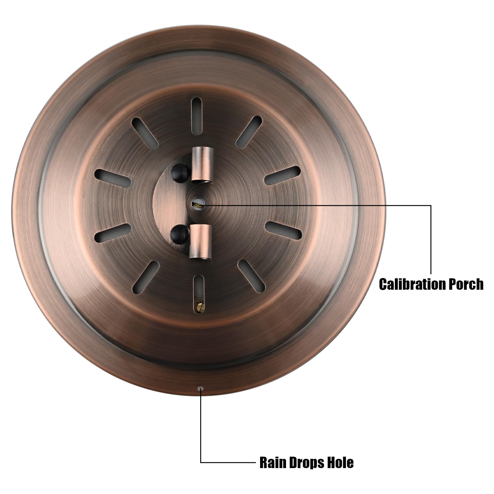 Termometro igrometro da esterno da 15,2 cm, in ottone massiccio, analogico, con supporto, non richiede batteria, igrometro per casa, ufficio, tavolo o decorativo