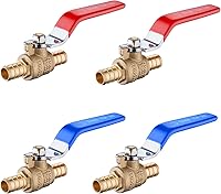 Vista 12 de Paquete de 2 válvulas de bola EFIELD Pex Brass de 1/2 pulgada con cierre de puerto completo, caliente y frío, (VALVE001)