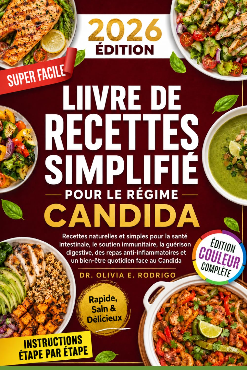 LIVRE DE RECETTES SIMPLIFIÉ POUR LE RÉGIME CANDIDA: Recettes naturelles et simples pour la santé intestinale, le soutien immunitaire, la guérison ... et un bien-être quotidien face au Candida
