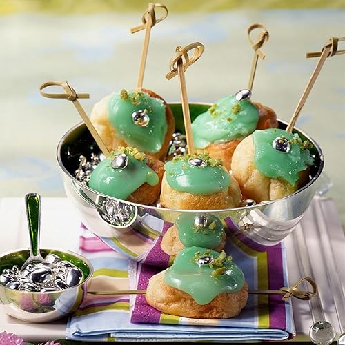 Miniatura 6 de 300 púas de cóctel de bambú de 4 pulgadas, palillos de nudos, brochetas, palillos de dientes para aperitivos y eventos