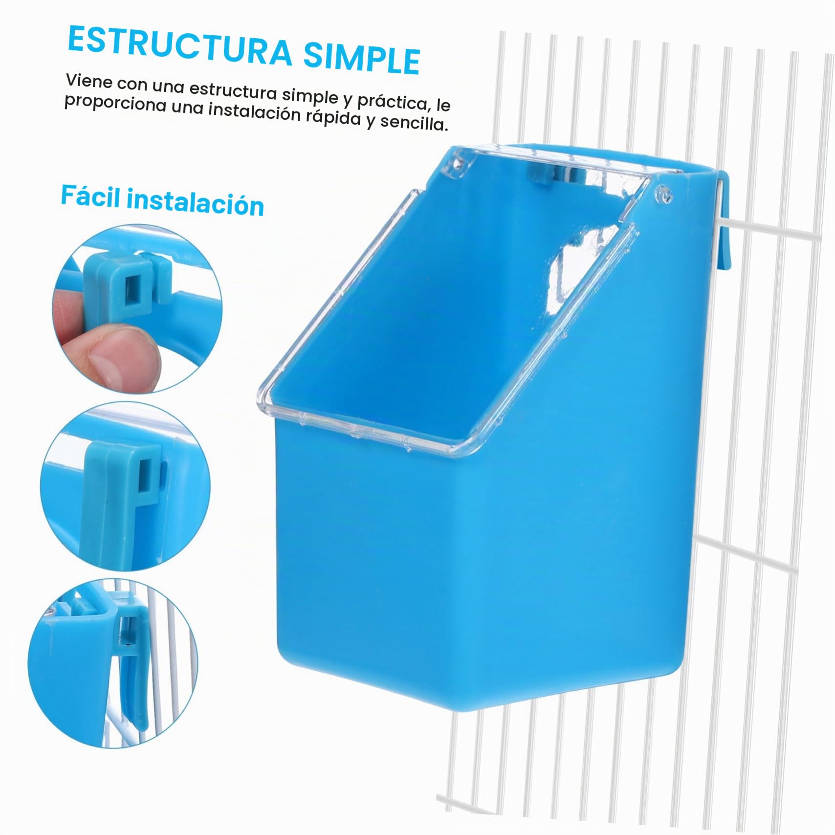 Kisangel 8piezas Comedero para Pájaros Colgante De Alimentador Multifuncional para Jaula De Aves Fácil De Limpiar y Usar para Alimentar Palomas y Otros Pájaros
