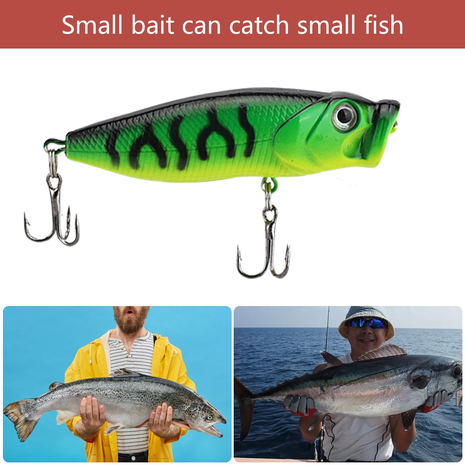 Set di esche da pesca da 27 pezzi, con esche in gomma, rigide, accessori e spinner, adatto per acqua dolce e salata