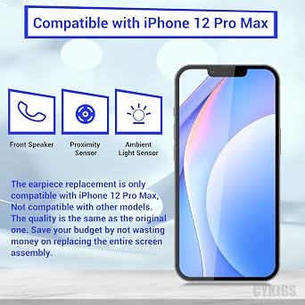 لأجهزة iPhone 12 Pro Max Ear Speaker استبدال OEM Repair Kit Front Earpiece Module مع مستشعر الضوء المحيط موصل أدوات التثبيت A2342 A2410 A2411 A2412