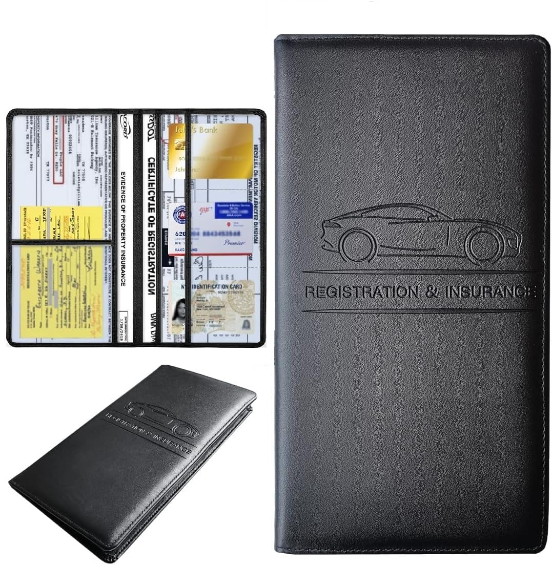 AMIRATE Premium Car Registration & Insurance Card Holder with