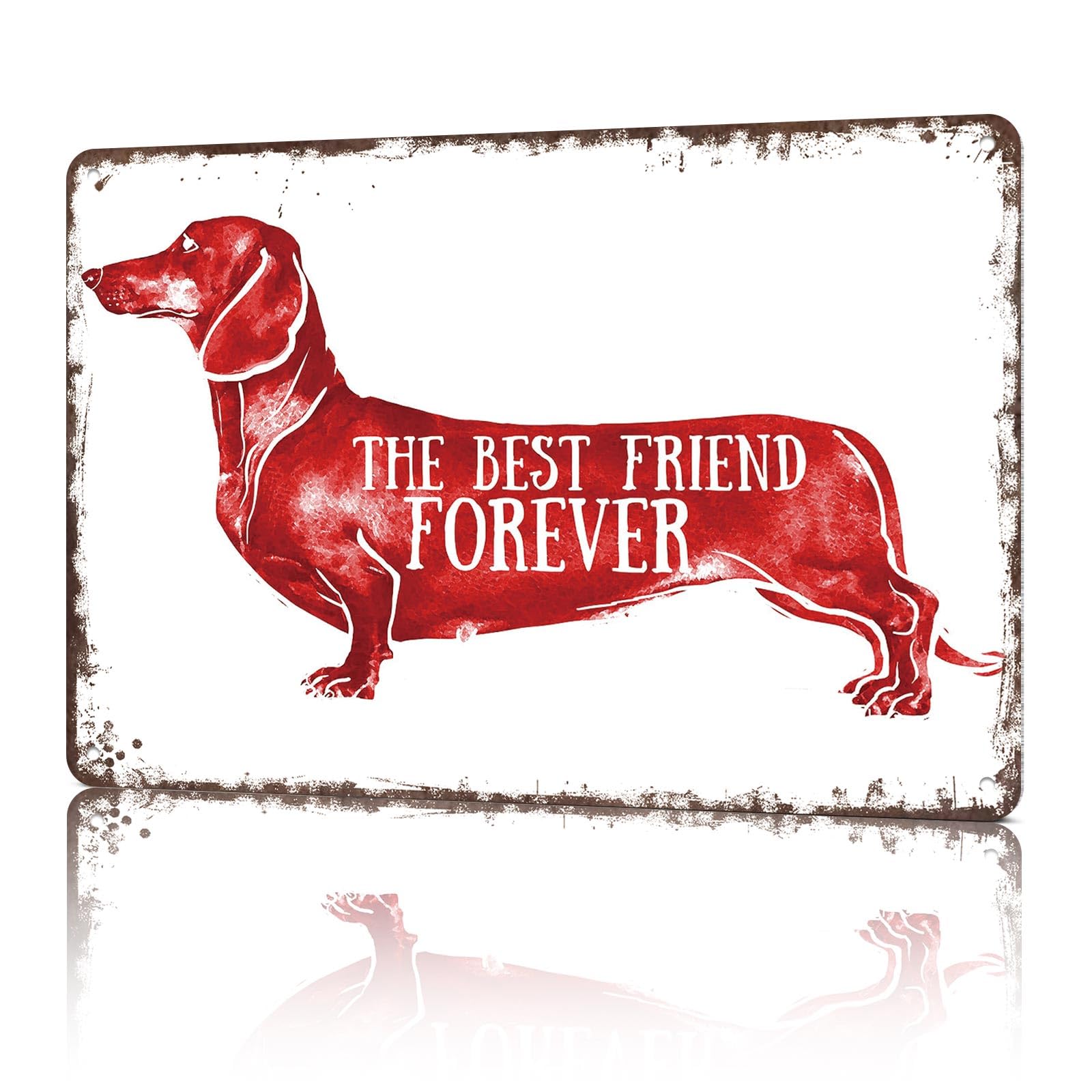 KWQDOZF Vintage Metal Signs Best Friend Funny Tin Sign Poster Wall Art For Home Room Bedroom Office Decor 8x12inch