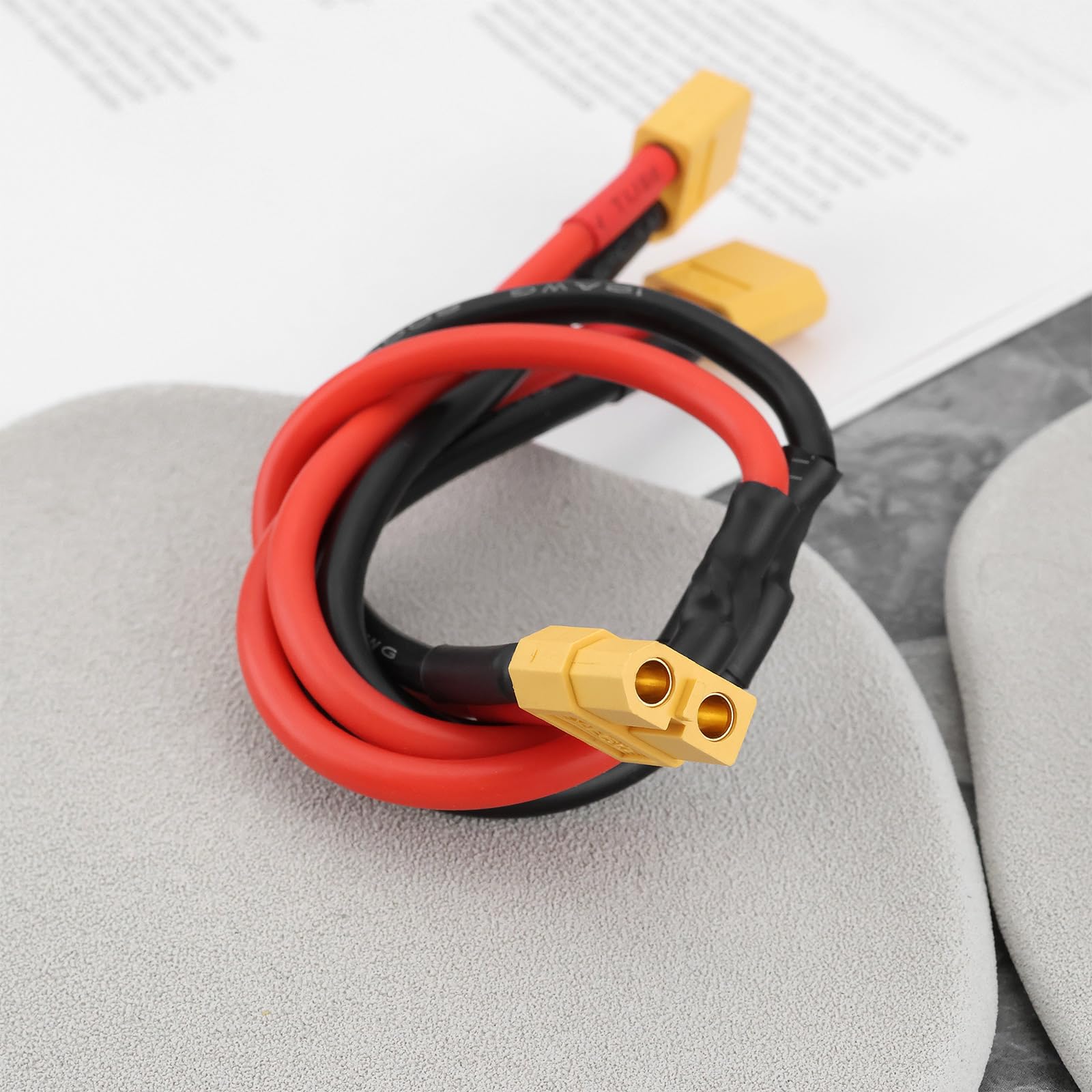 EMSea XT60 żeński na podwójny męski kabel przedłużający 12 AWG XT60 żeński do 2 XT60 męski adapter wtykowy przedłużacz do panelu słonecznego, generatora słonecznego, elektrowni statku (30 cm)