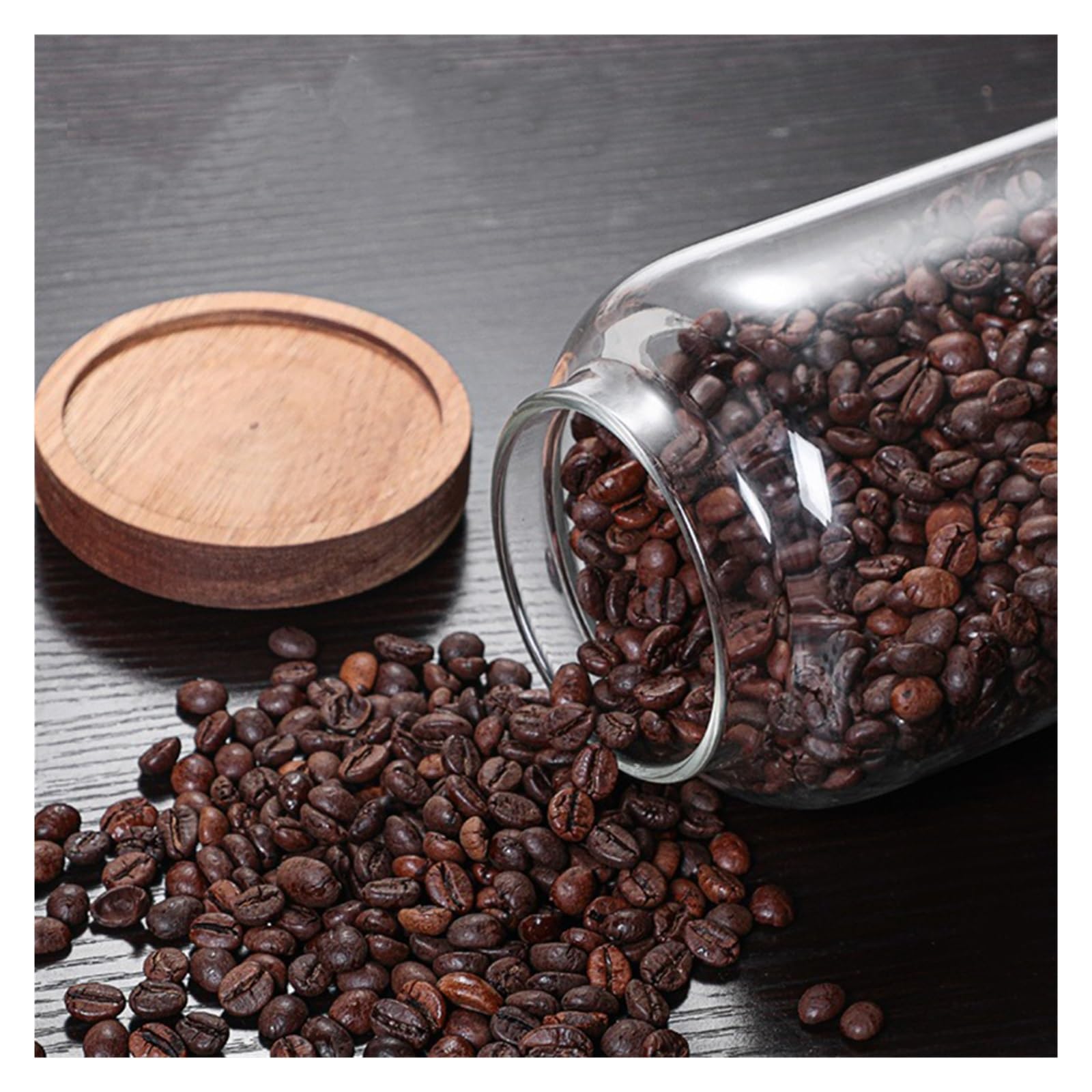 Generisch Kompatibel mit Kaffeebohnen, vakuumversiegelter Tank, transparentes Glas, Vorratsgläser for Lebensmittel, feuchtigkeitsbeständiger, luftdichter Behälter for den Haushalt