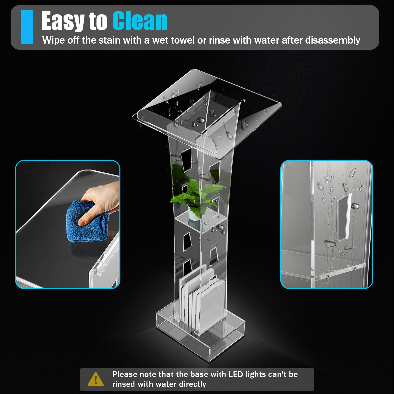 Podio Acrilico Trasparente Con LED | Leggio Moderno | Per Conferenze E Eventi - Foto 12